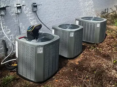 A trio of air conditioners installed by Carter's Heating & Air.